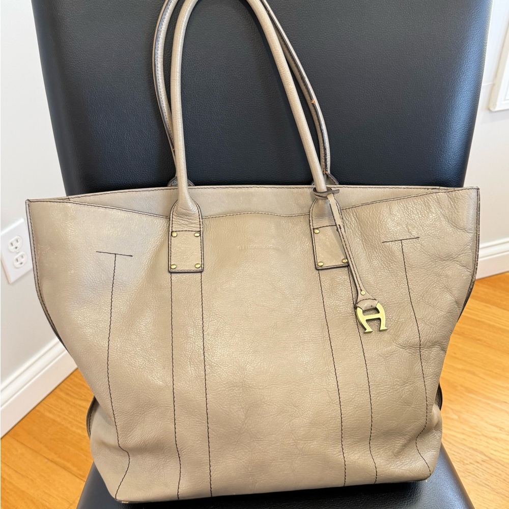 Aetienne Aigner Large Handbag Tote, 100% Genuine Leather Color Beige